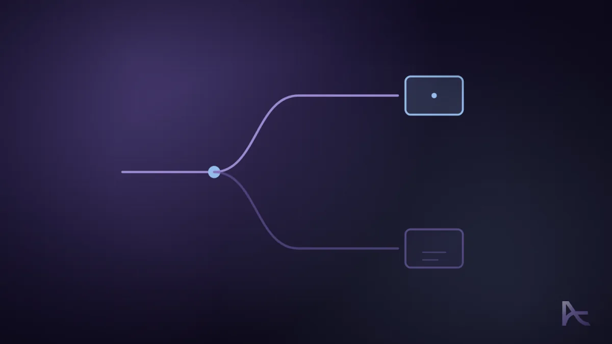 A single path branching into two routes, one of them highlighted.