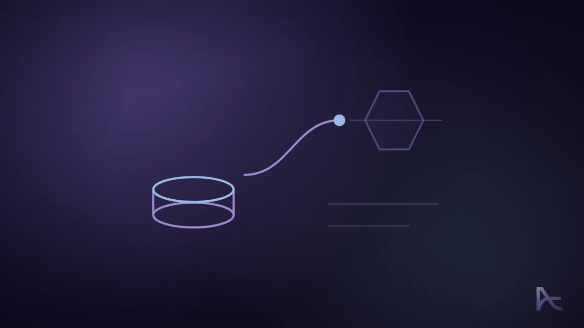 A stacked data cylinder with a line rising toward a coin shape.